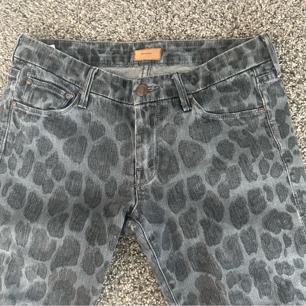 Mother The Looker Paw Animal Print Jeans Size 27 View 2